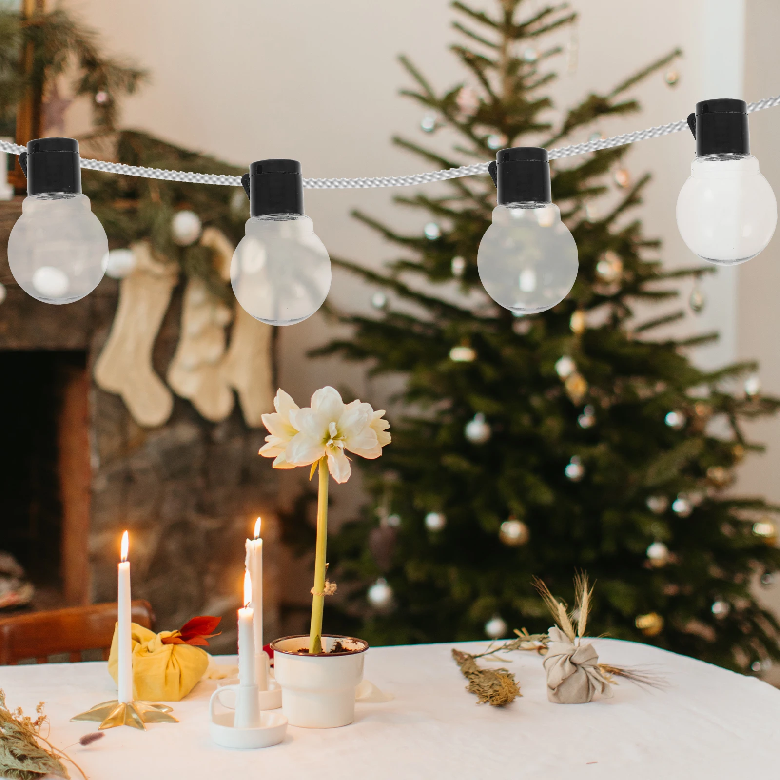 

20Pcs Christmas String Lights Empty Globe Light Bulb Pendant Plastic Replacement Hanging Globe Bulb Decor for Wedding Party