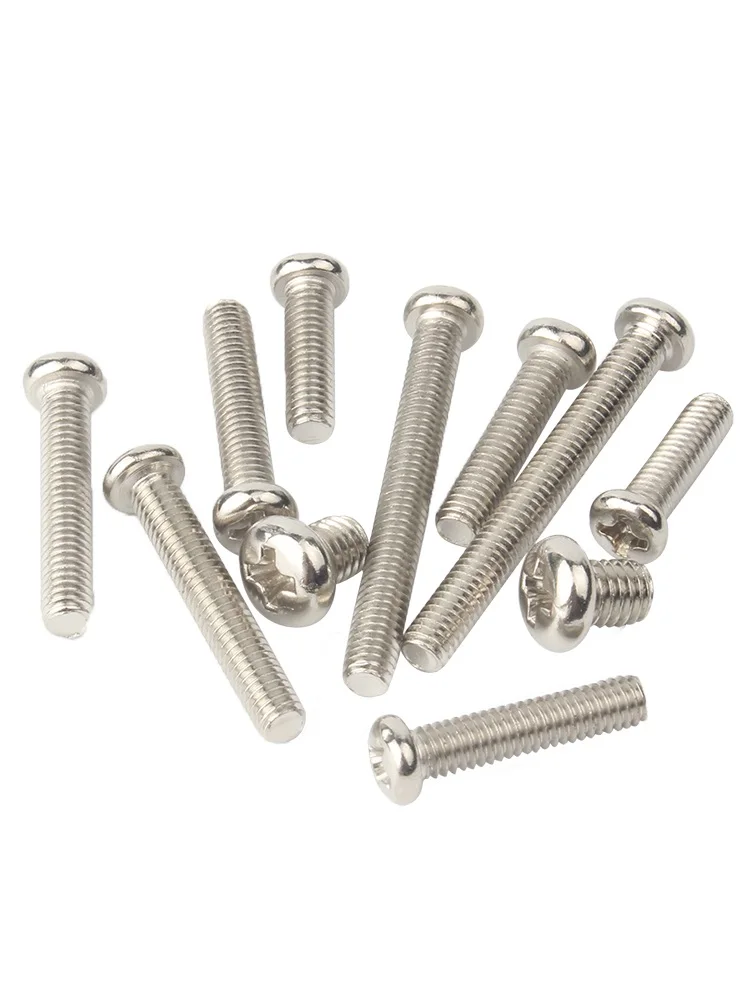 M1 m1.2 m1.4 m1.6 m1.7 m2 m2.5 m3 m3.5 m4 m5 niquelado cruz recesso redondo pan cabeça pm parafuso phillips