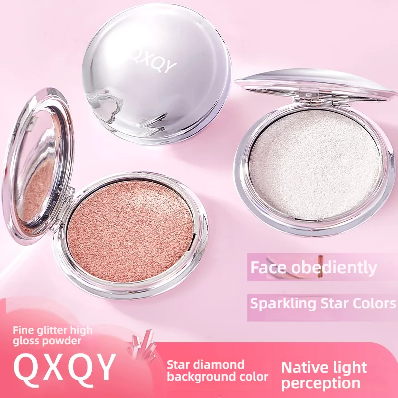 QXQY Polvo resaltador estroboscópico de diamante: brillo ultrafino y brillo intenso, brillo edifiable para rostro/cuerpo, M sin crueldad