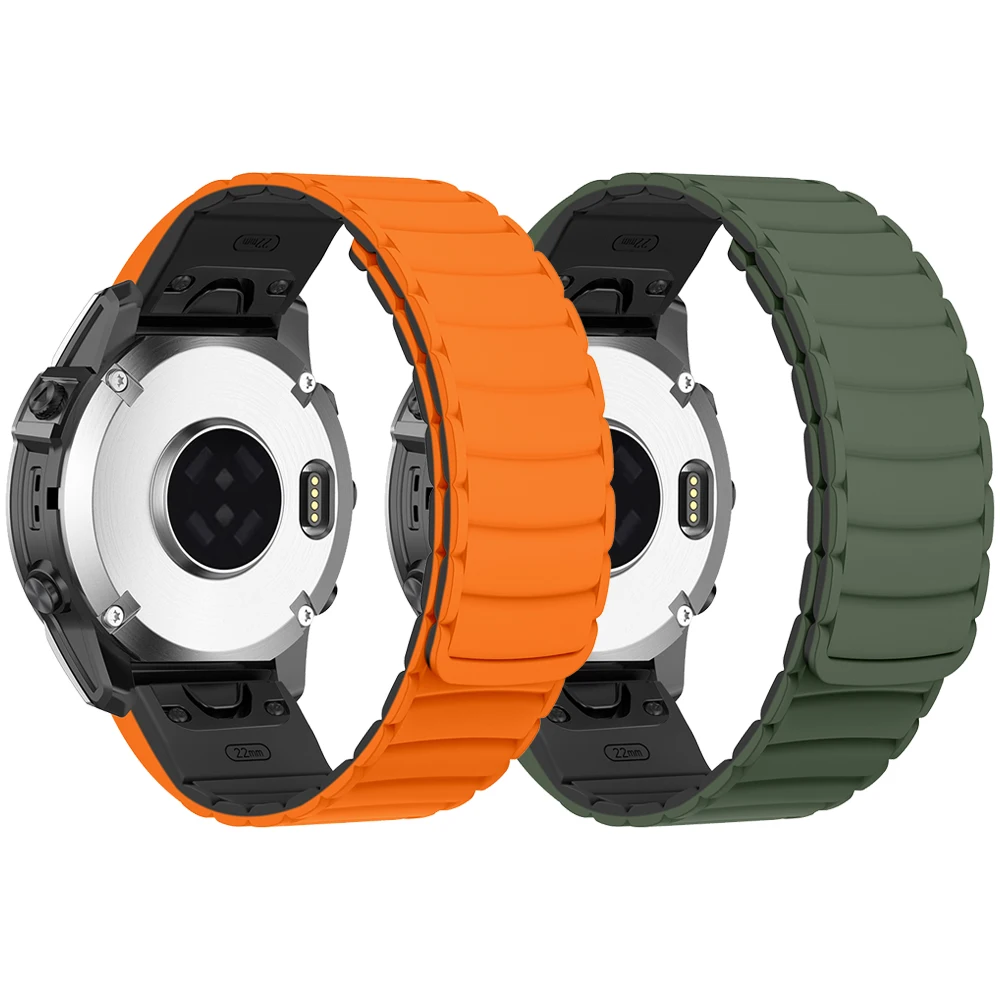 Garmin Fenix 8 51mm E 47mm 7 7X Pro 6 6X 5X/Epix/Tactix/Instinct 3/965 시계 밴드용 QuickFit 22mm 26mm 자기 실리콘 스트랩