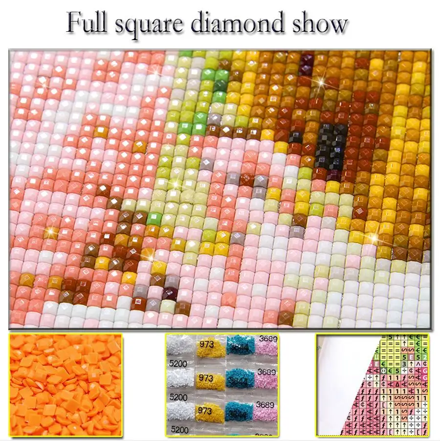 Full square Round drill Diamond embroidery Half face woman flower art 5D DIY diamond Painting Cross Stitch Rhinestone Mosaic