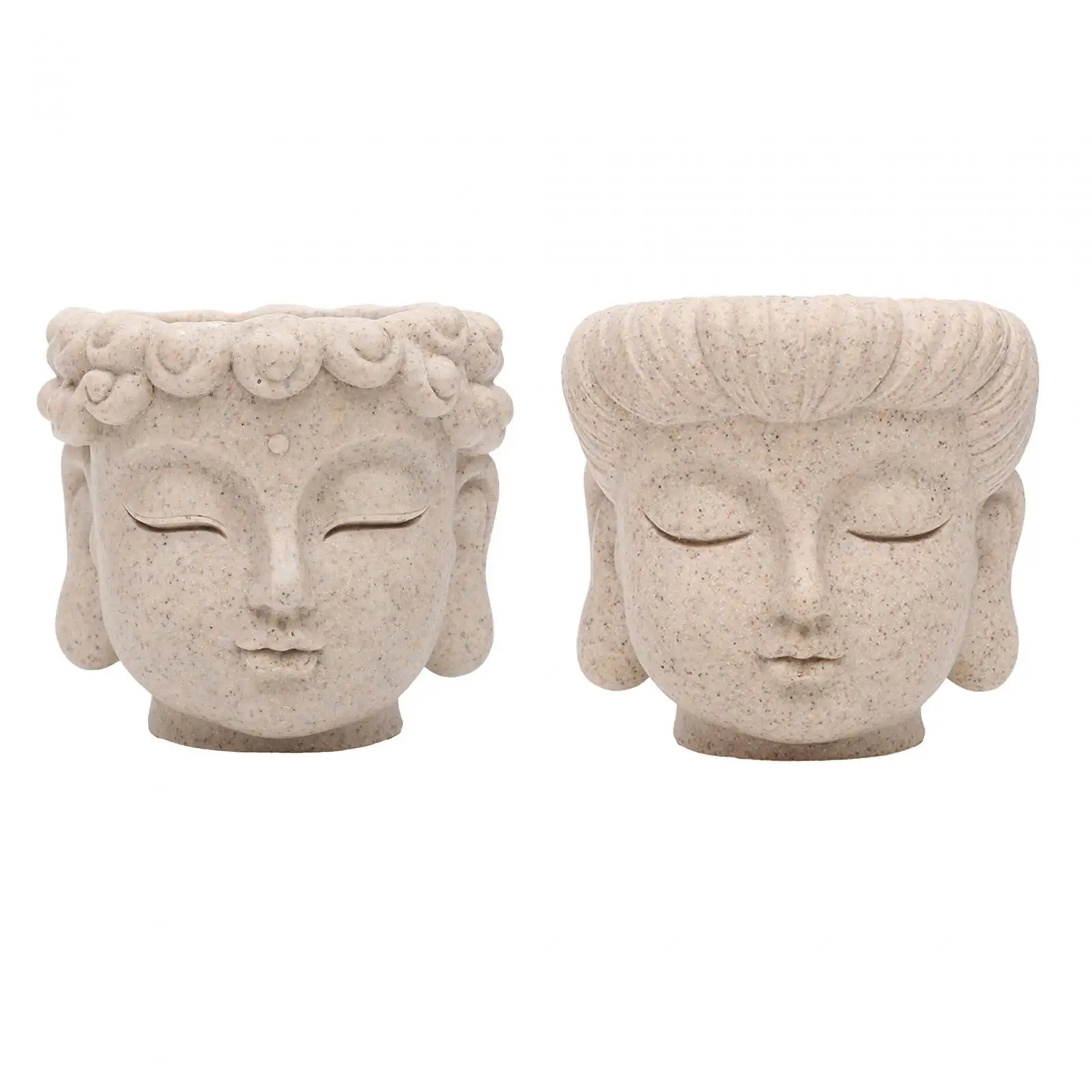Buddha Head Flower Pot Organizer Figurine Decorative Planters Plant Containers