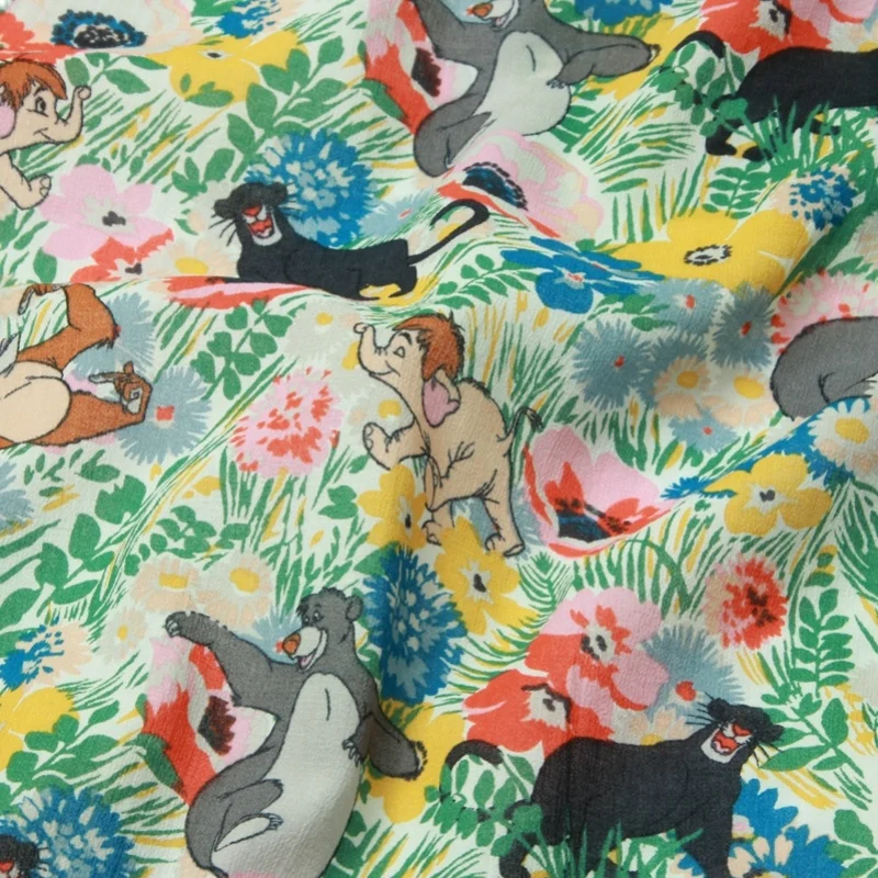 width 110cm Thin Disney Jungle Book Cotton Dress Fabric Per Half Yard,DIY Quilting Patchwork Fabrics Sewing Dress Material