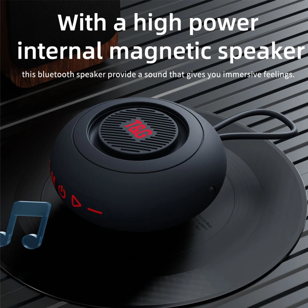 TG-442 مكبر صوت لاسلكي محمول IPX4 مقاوم للماء شفط كأس بلوتوث 5.3 مكبر صوت مغناطيسي كامل TWS وظيفة دعم راديو TF/FM