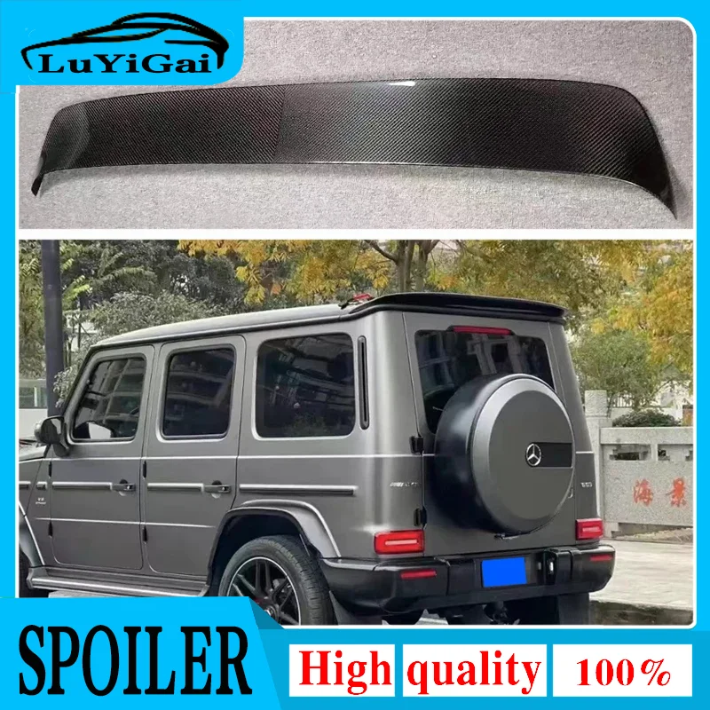 

For Mercedes Benz G W464 G350 G500 G550 G53 G63 18-23 Car Styling New Style Real Carbon Fiber Roof Rear Spoiler Top Tail Wing