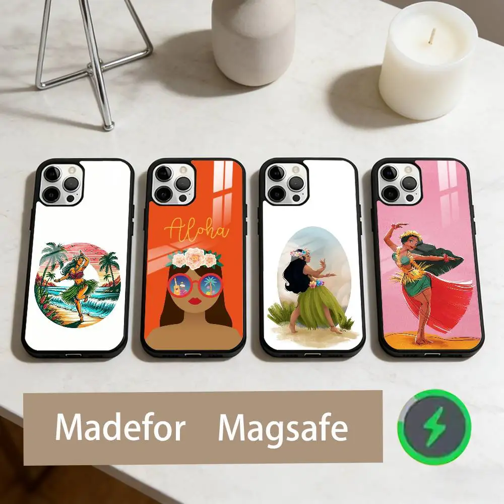 

Чехол для телефона H-Hinano Tahiti Girl Beach для iPhone 17,16,15,14,13,12,11 Plus, Pro Max, магнитный для беспроводной зарядки Magsafe