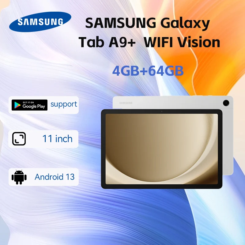 

New SAMSUNG Galaxy Tab A9plus Tablet 11” 4+64GB X210 WIFI Vision 2.2GHz, 1.8GHZ Android Quad Speakers,Slim, Light A9 plus tablo