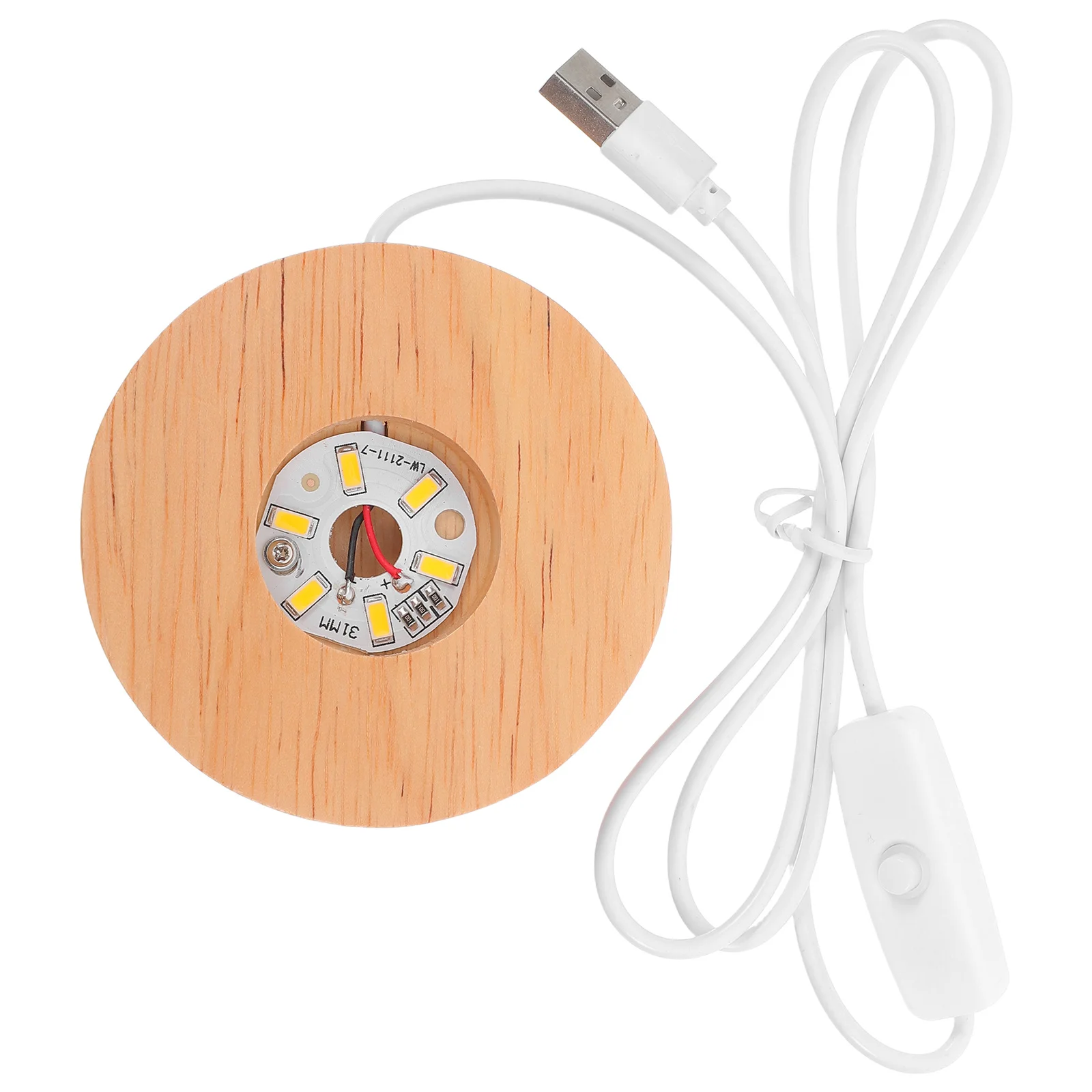 

Wood LED Light Base DIY Snow Globe Lamp Base Wide Stable Holder for Crystal Balls Round Display Stand for Bedroom Decor