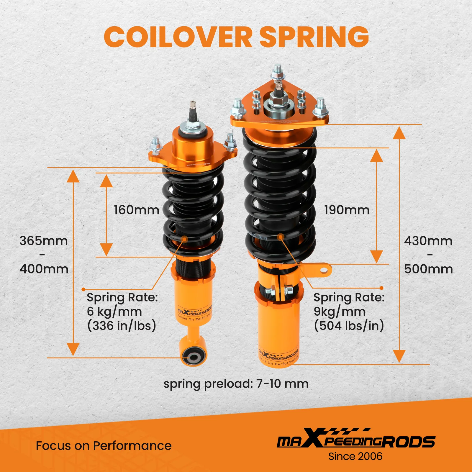 MAXPEEDINGRODS 4pcs Coilovers Coils Kit for Mitsubishi Lancer CY2A 2008-2015 For Mitsubishi Outlancer Sport(GA) 2011-2020