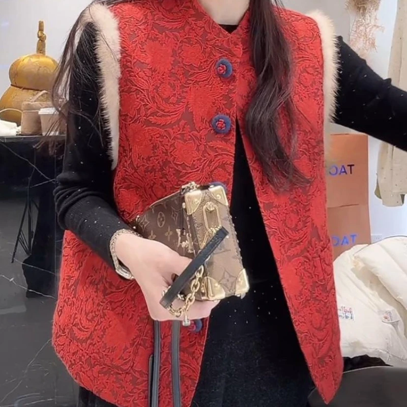 

Vest winter new thickened warm fashion senior thin temperament age-reducing versatile top