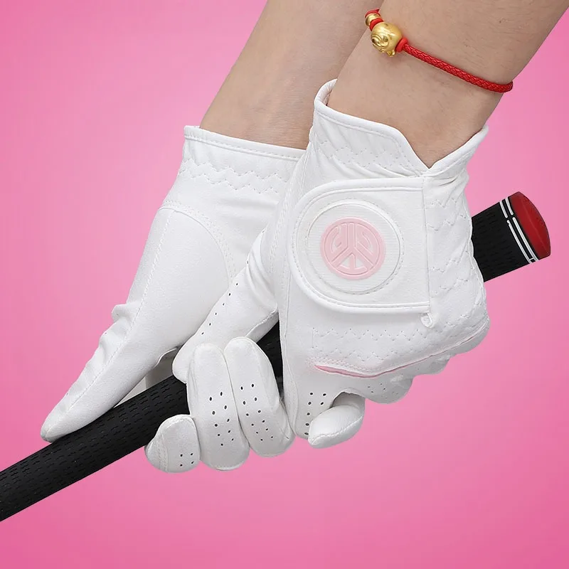 

Golfist 1 Pair Women Breathable Non-slip Golf Gloves Ladies Lambskin Leather Sport Mittens Elastic Left Right Hand Golf Gloves
