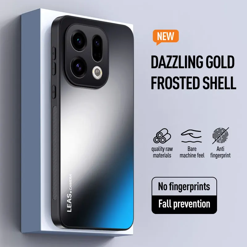 Pour OPPO Find X9 Pro étui Protection de caméra givré éblouissant coque rigide cadre en Silicone antichoc pare-chocs couverture arrière Funda