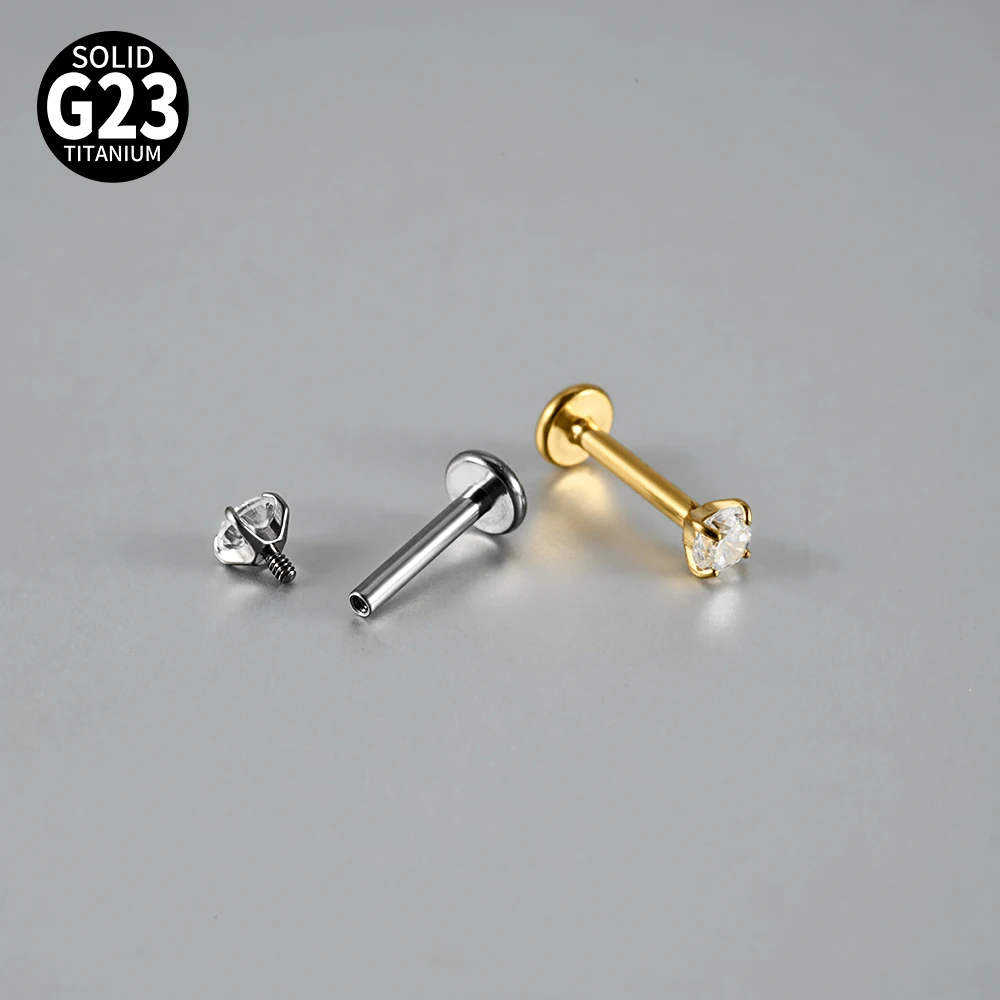 10 Stück/Set G23 Titan Zirkon Labret Lippenring Ohrstecker Ohr-Tragus-Knorpel-Helix-Conch-Ohrpiercing Körperschmuck 16g – Detail 6
