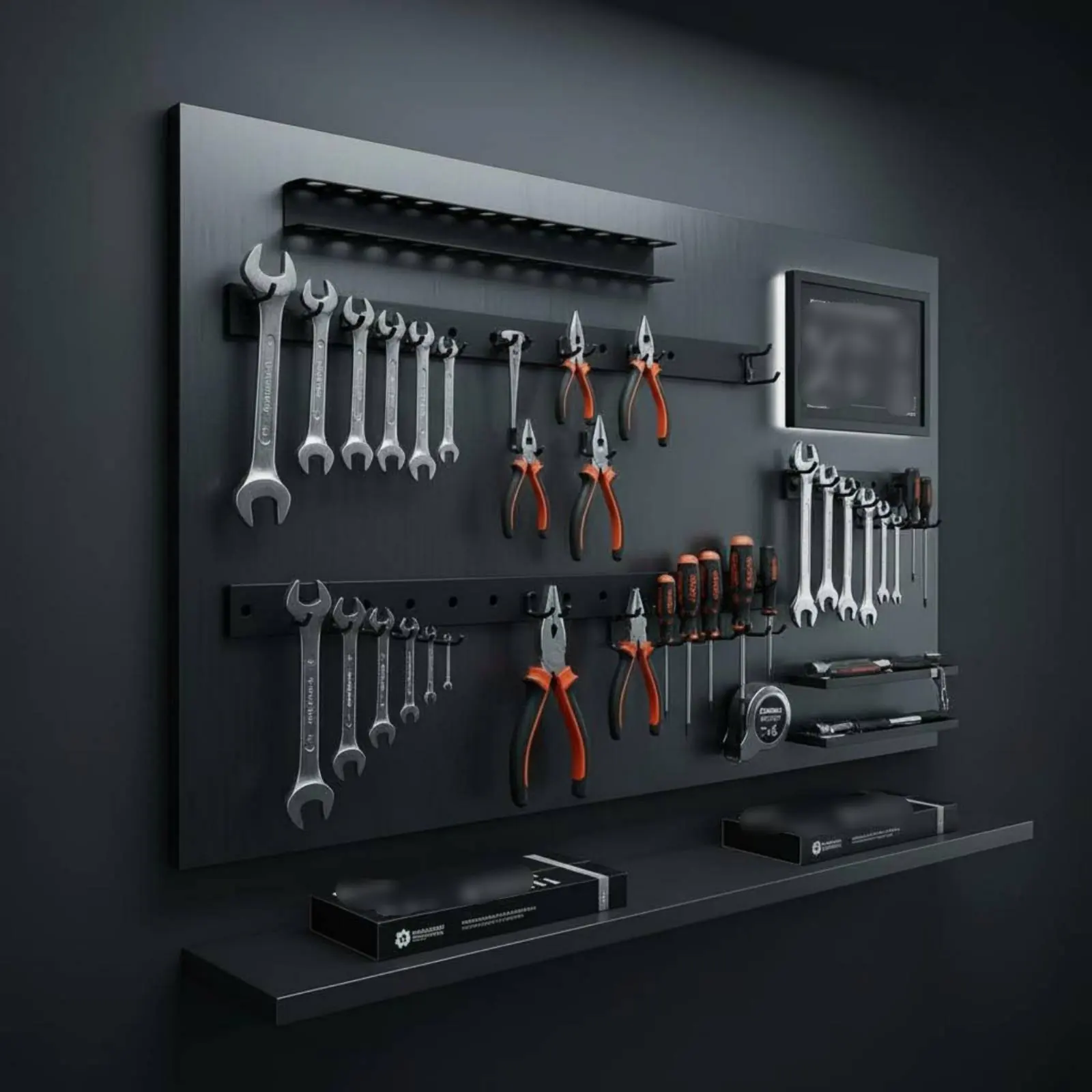 

Screwdriver and Plier Holder Space Saving Pliers and Screwdriver Rack Wall Mounted Tool Holder Easy Installation for Shed