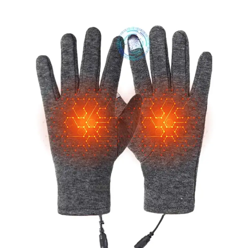 Electric Heated Gloves Winter Warm Gloves USB Touch Screen Gloves Driving Motorcycle Snowboard Cycling Hand Warmer for Men Women