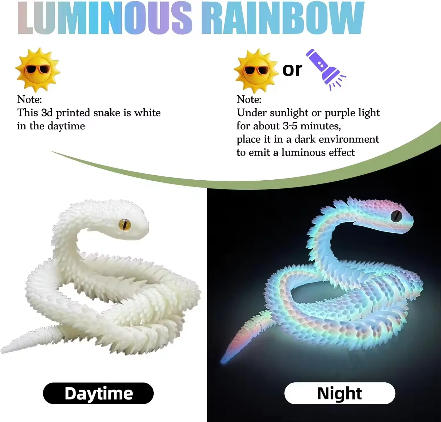 3D Printed Articulated Snake Fidget Toy Realistic Movable joint Snake Action Figure Stress Relief Desk Decor Animal Model Gift image 5