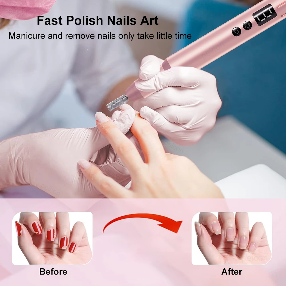 Electric Nail Drill Machine Nail Polisher Electric Nail Sander for Manicure Pedicure USB Rechargeable Portable Drill for Nails