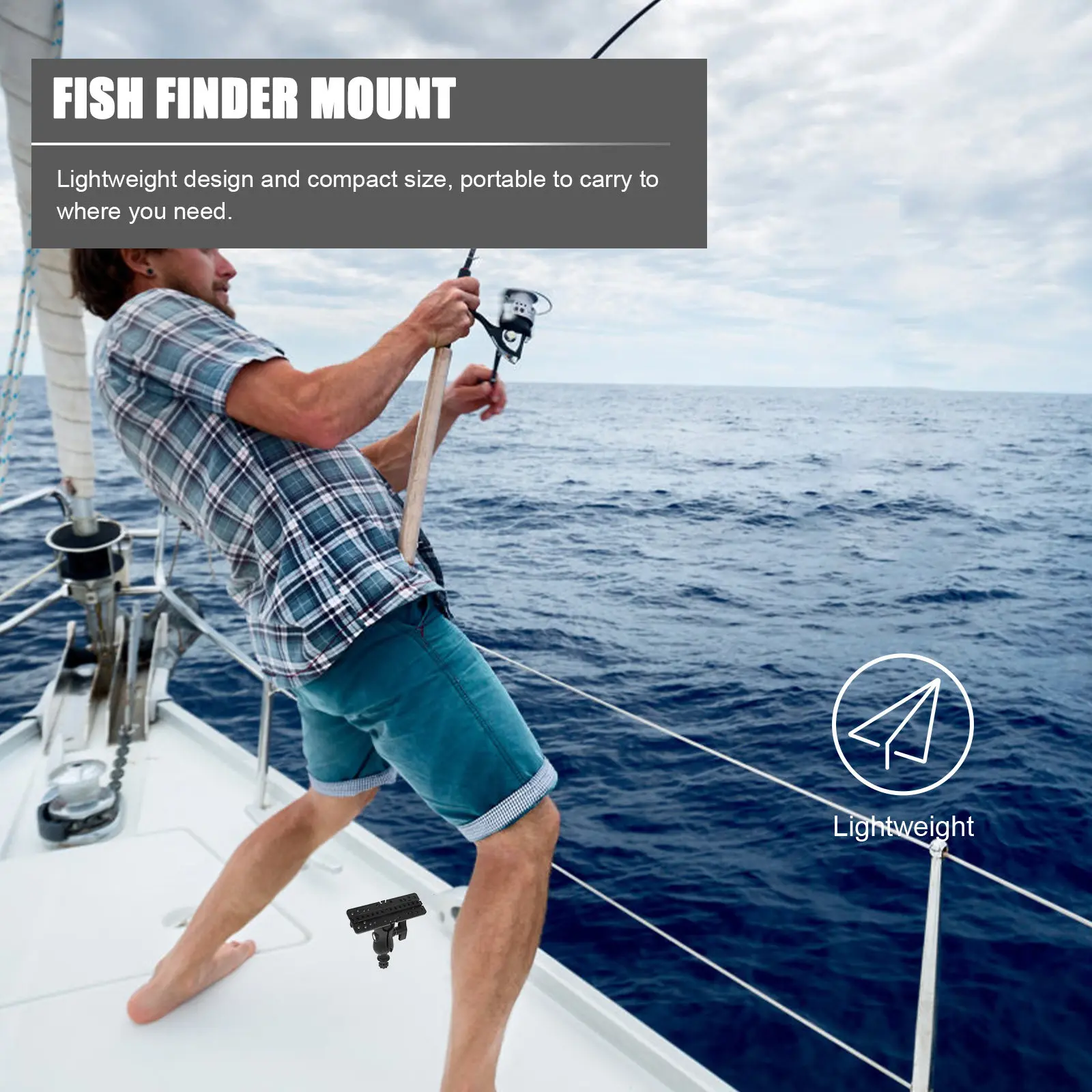

Fish Finder Holder Plastic 360 Degree Rotating Kayak Fish Finder Mount Bracket Stable Support for Boat Supplies
