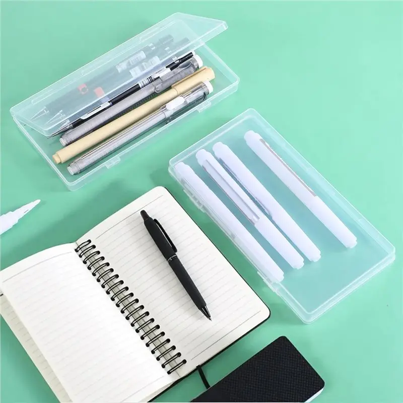 ABIT 6 عبوات من صندوق حاويات تخزين بلاستيكي صغير شفاف، علبة تنظيم فارغة مستطيلة صغيرة مع غطاء مفصلي لجمع الخرزة #4