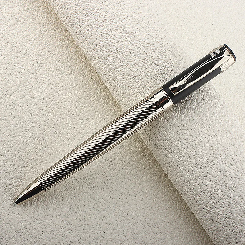 Metal Gel Pen Stainless Steel Material Rotate Pens Ink Colors Blue Writing 0.7mm for School Office Stationery Ball Point Pen image 3