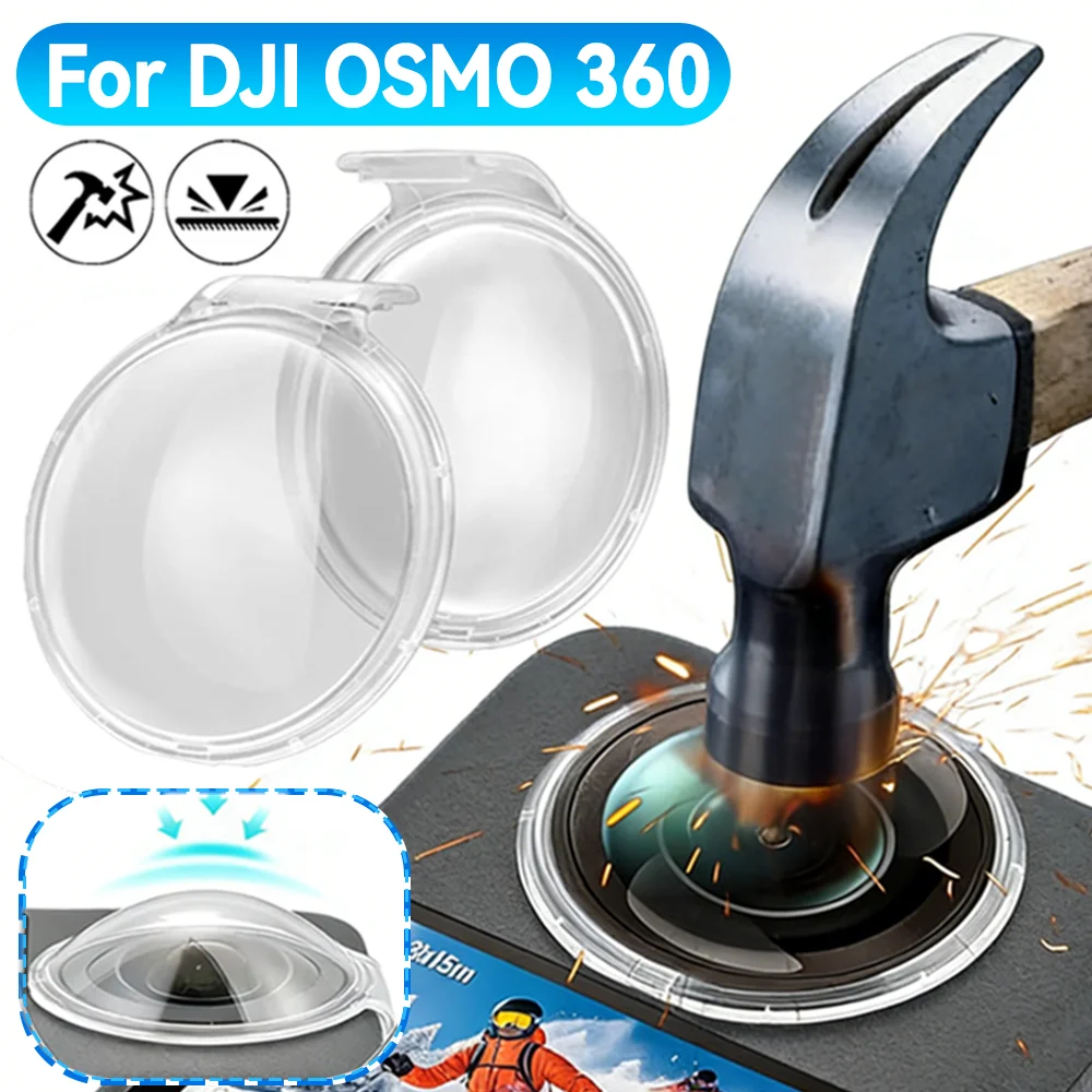 For DJI OSMO 360 Transparent PC Lens Guard Anti-scratch Prot