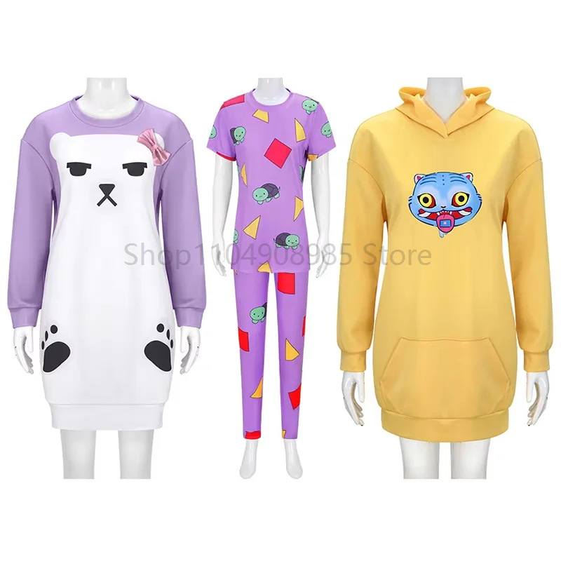 

Adult Hoodie Cosplay Purple Pajamas Party Costume Women Polar Bear Sweatshirt Cosplay for Roleplay Women Girls