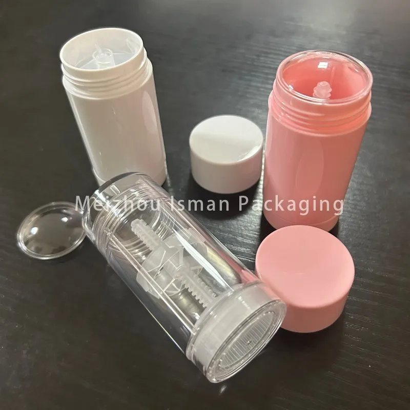 40Pcs Cylinder shape plastic mud mask rotating deodorant stick container cosmetic tube for sunscreen cosmetic packaging 30ml