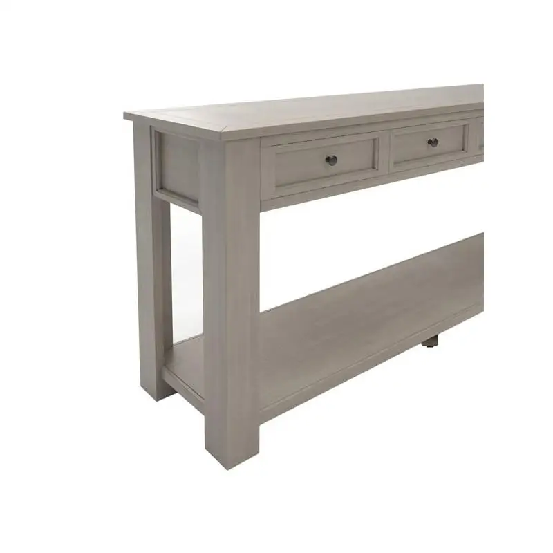 

Gray Wash Console Sofa Table with Storage Drawers & Shelf for Entryway Hallway