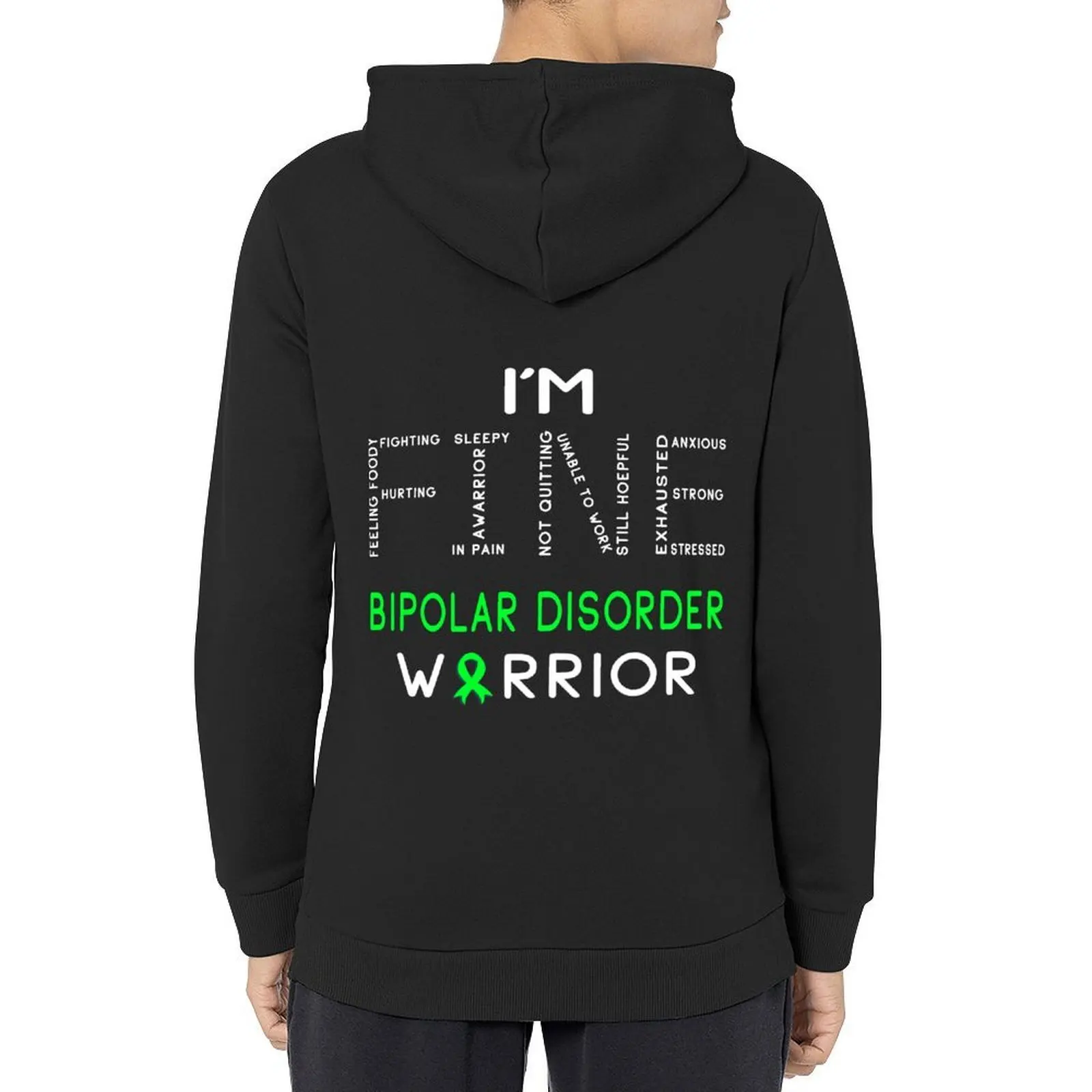 

I'm Bipolar Disorder Warrior - I'm FINE Hoodie men's clothes mens designer clothes men's winter sweater hoodie men
