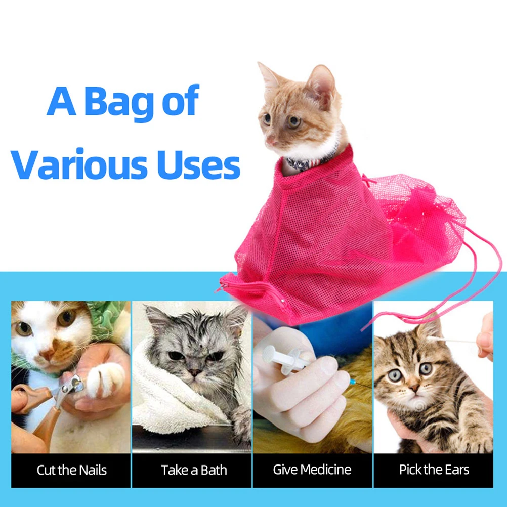 

Pet Grooming Bag Cat Bathing Nail Trimming Pouch For Cat Grooming Supplies Durable Breathable Tear Resistant For Vet