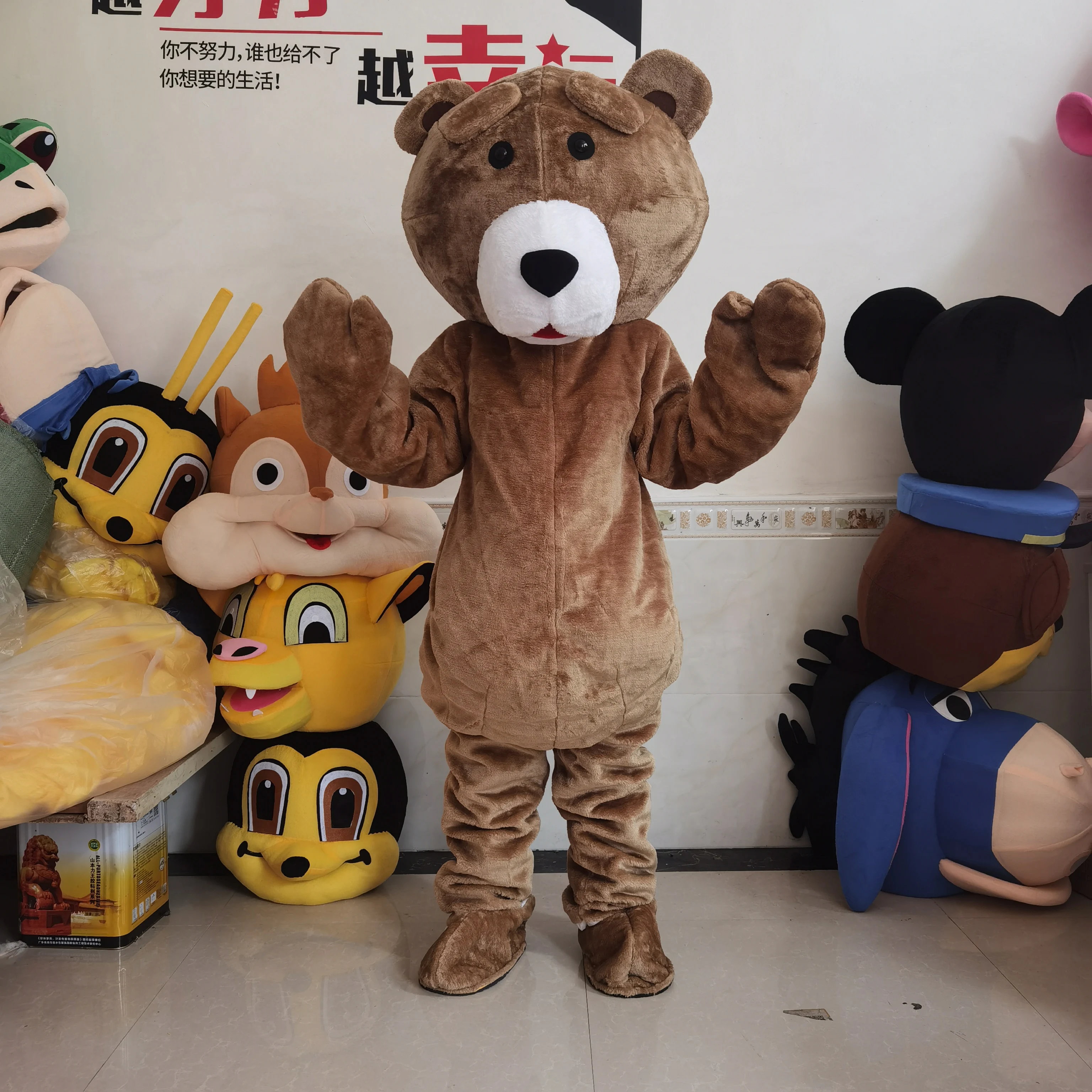 Disfraz de Mascota de oso de peluche, muñeco de dibujos animados de anime, traje de vestido de actuación para fiesta de carnaval, Halloween y evento