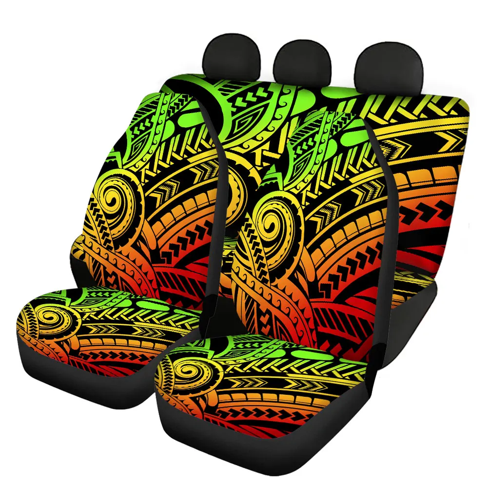 

Customized design car Interior Accessories Rasta color Polynesian Universal Car Seat Cover sets Reggae prints Car Seat Covers