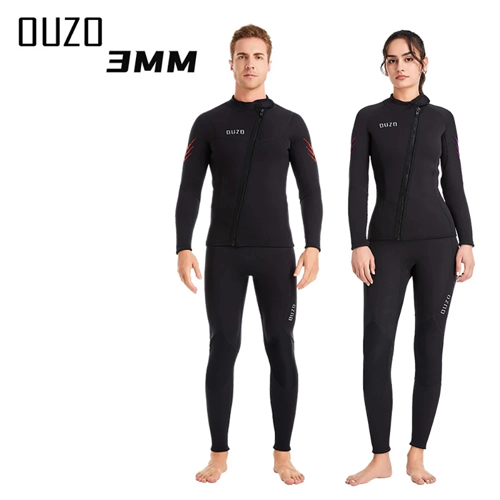 Traje de neopreno bajo el agua para hombre y mujer, traje de buceo para Surf, chaqueta de pesca submarina, pantalones, equipo de esnórquel, 3MM