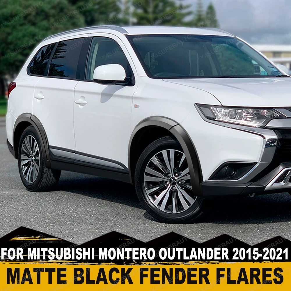 Slim Fender Flares Wheel Arch Widen For Mitsubishi Montero Outlander 2015 2016 2017 2018 2019 2020 2021 2022 Matte Black 8pcs