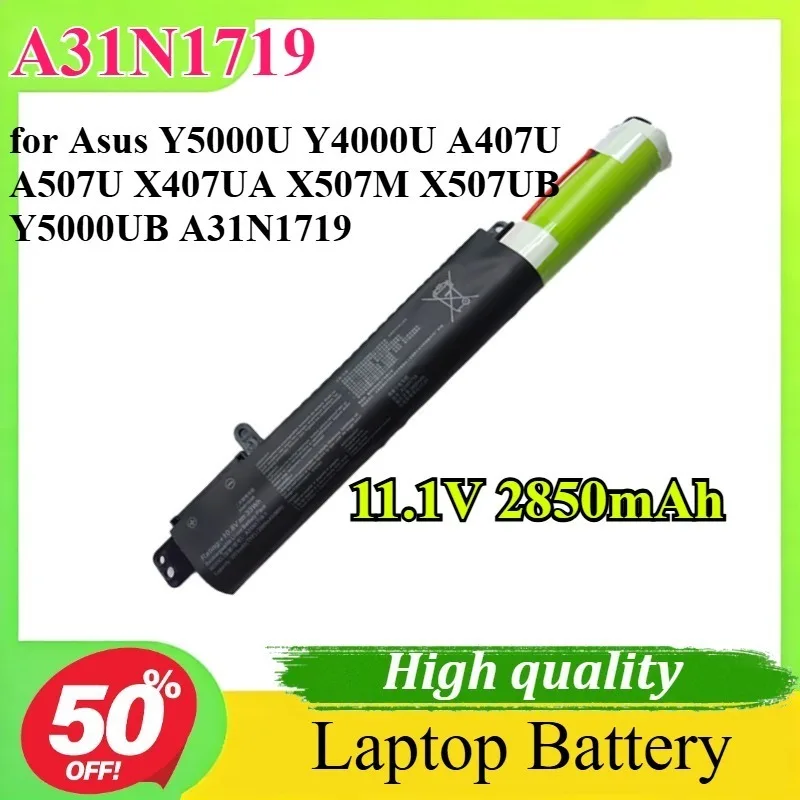 New A31N1719 Laptop Battery 11.1V 2850mAh for Asus Y5000U Y4000U A407U A507U X407UA X507M X507UB Y5000UB A31N1719