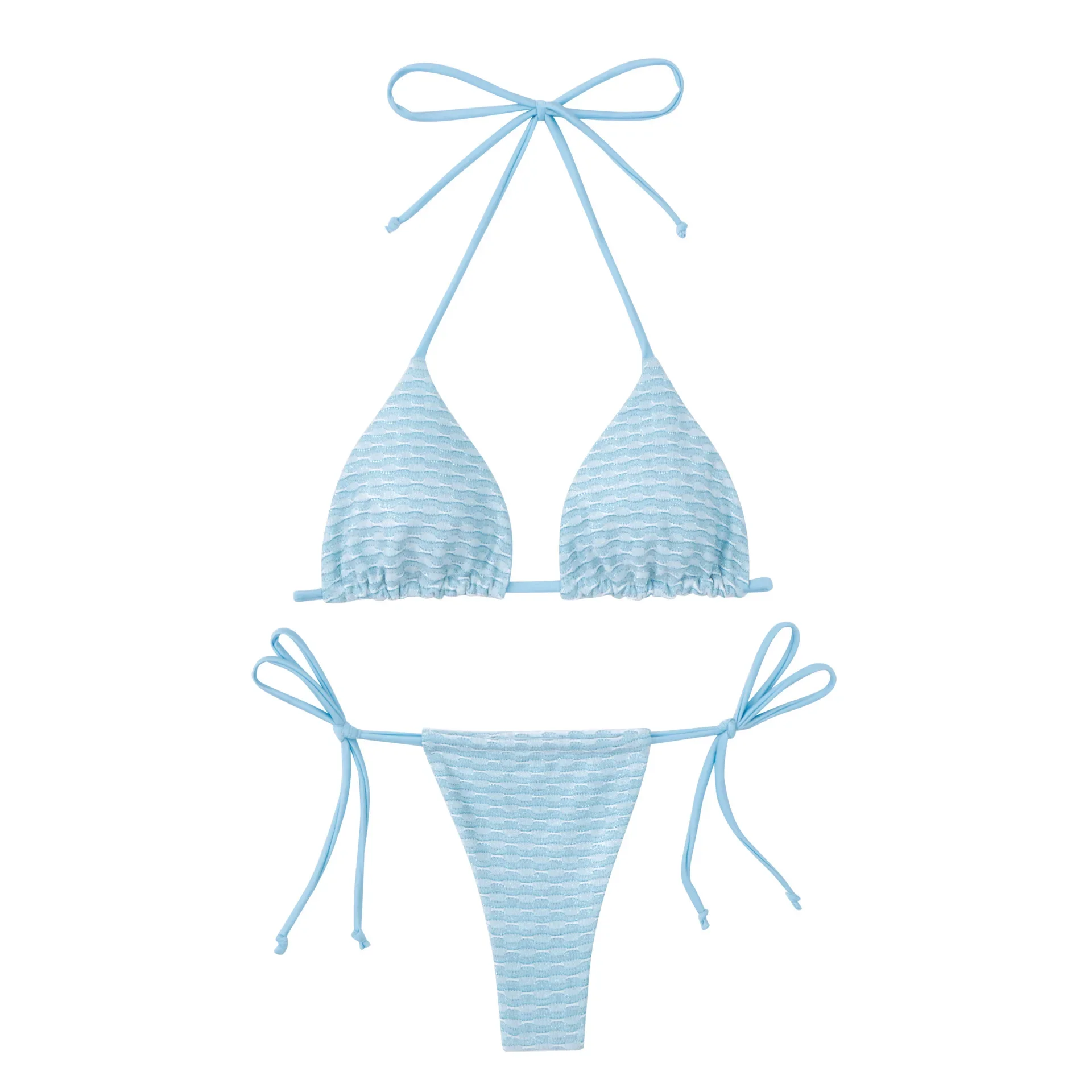 Sexy Glitter Halter String Triangle Micro Mini Bikinis conjuntos de dos piezas traje de baño ropa de playa mujeres Tanga trajes de baño Biquini