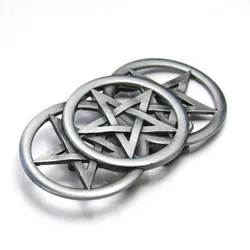 Metal Pentagram Star Belt Buckle Fashion Hollow Five-pointed Star Satan Lucifer Devil Circle Leather Craft Man Jeans Accessories