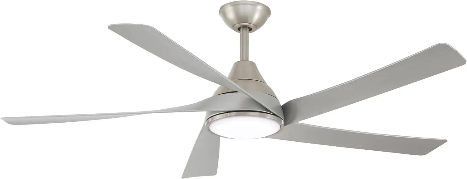 MINKA-AIRE F765L-BN/SL Transonic 56 Inch Indoor LED Ceiling Fan with Brushed Nickel Finish and Silver Blades