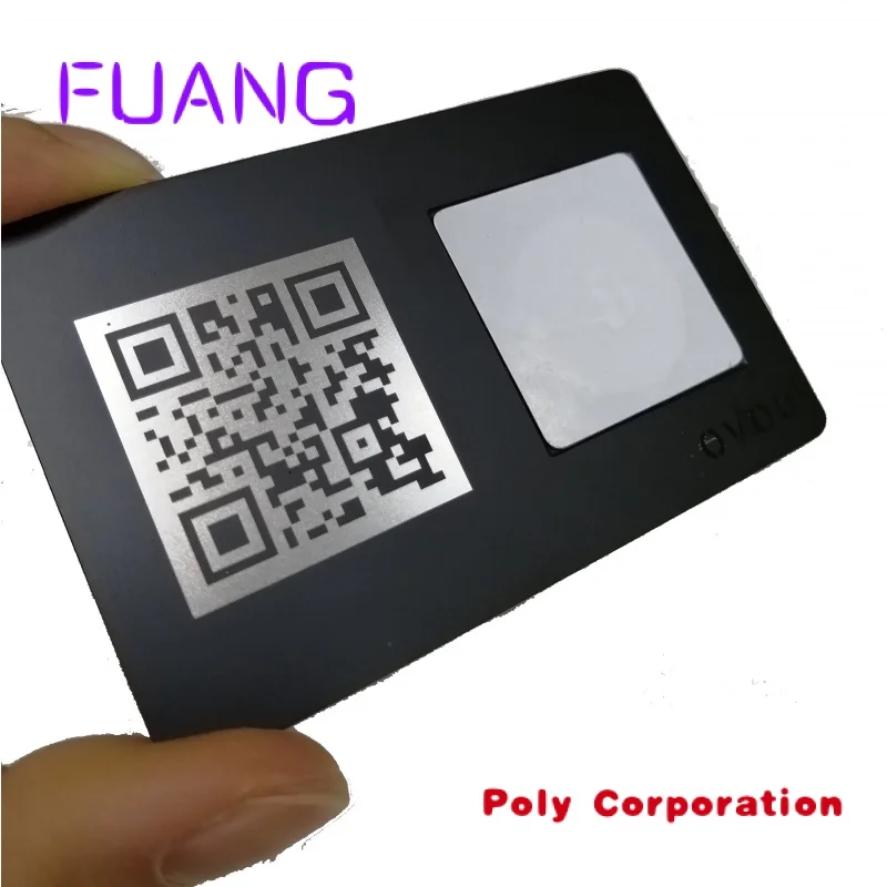 Custom  matte black stainless steel RFID NFC metal hybrid one card Contactless nfc metal business card