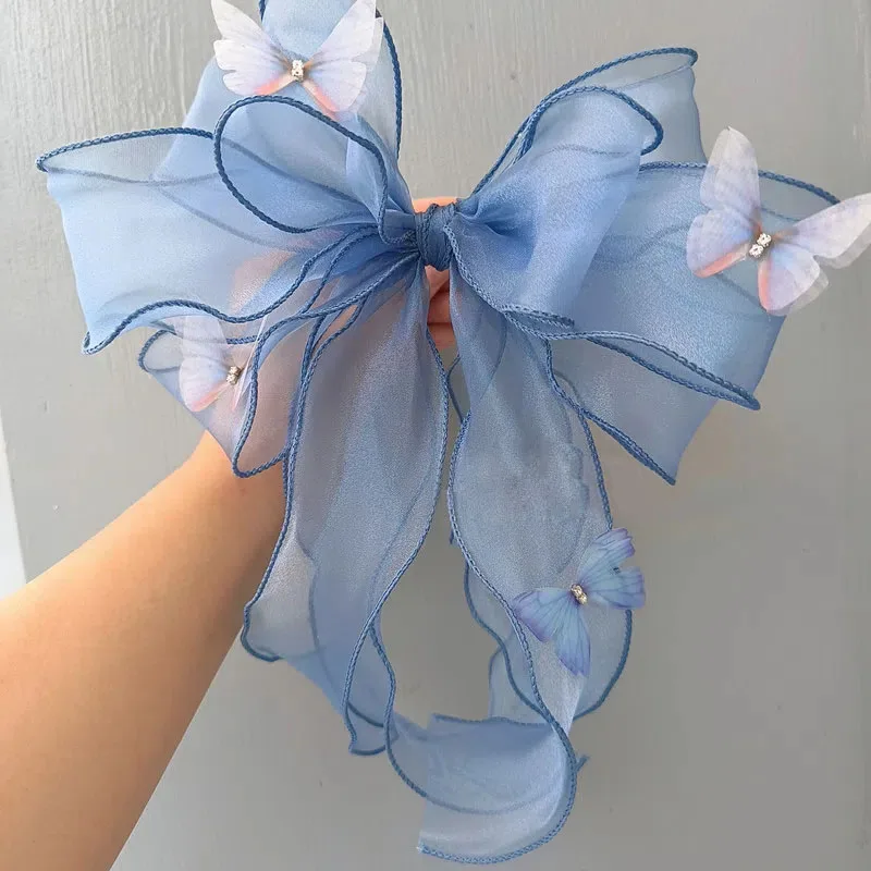 Handmade Lace Neck Collars for Pets, Big Bow Collars for Puppy and Cats, Cute and Elegant, Blue and Pink, Pet Accessories