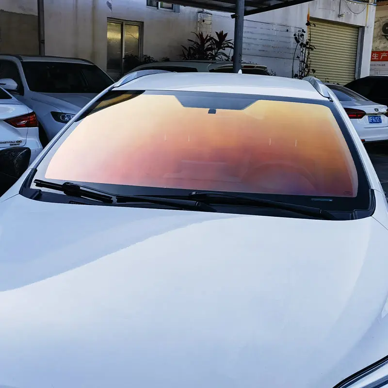 2025 1.52x30m camaleão arco-íris fotocromático janela do carro matiz solar uv 99% auto cura vinil anti risco para carros
