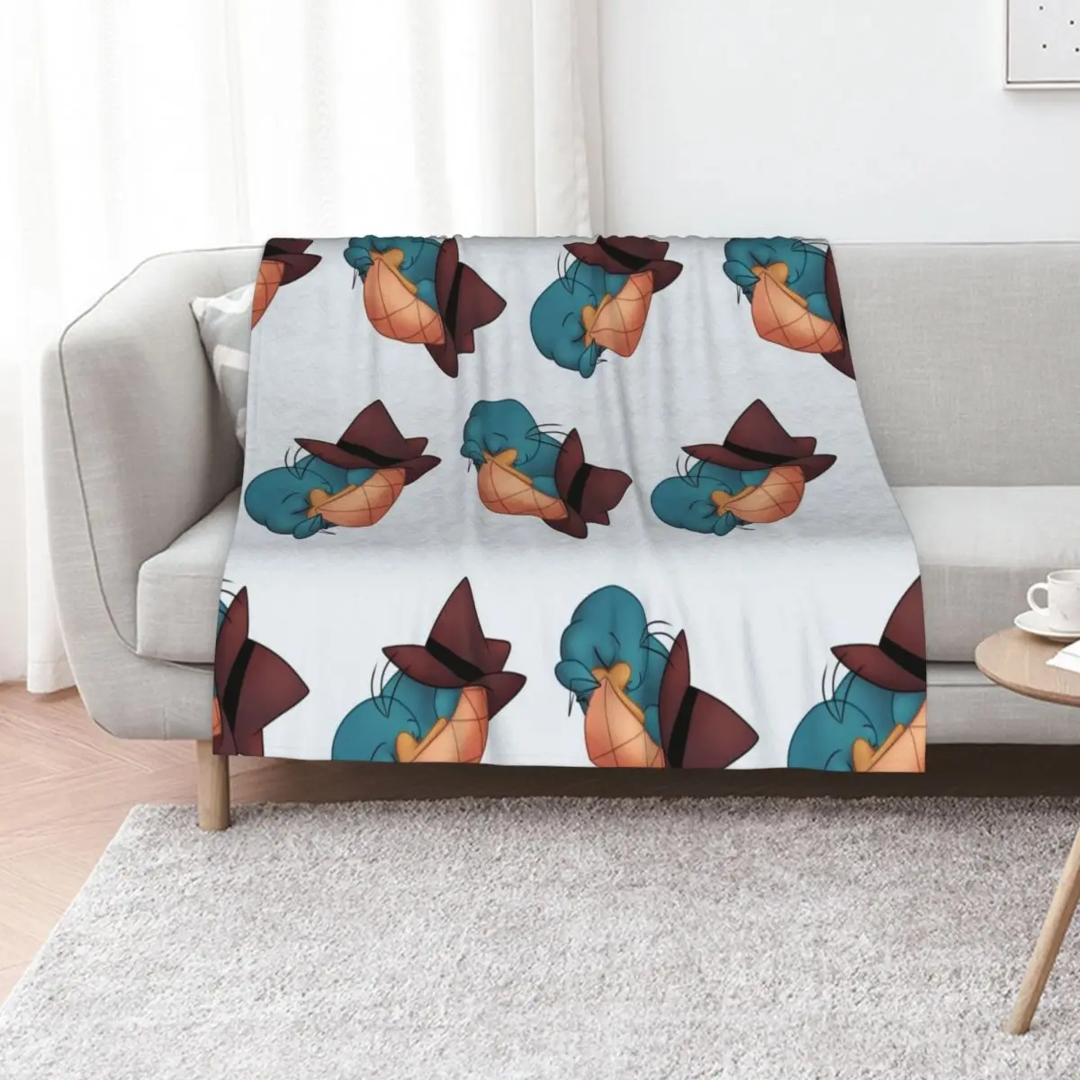 Sleeping Perry the Platypus Throw Blanket Men's Soft Warm Throw Blanket for Couch