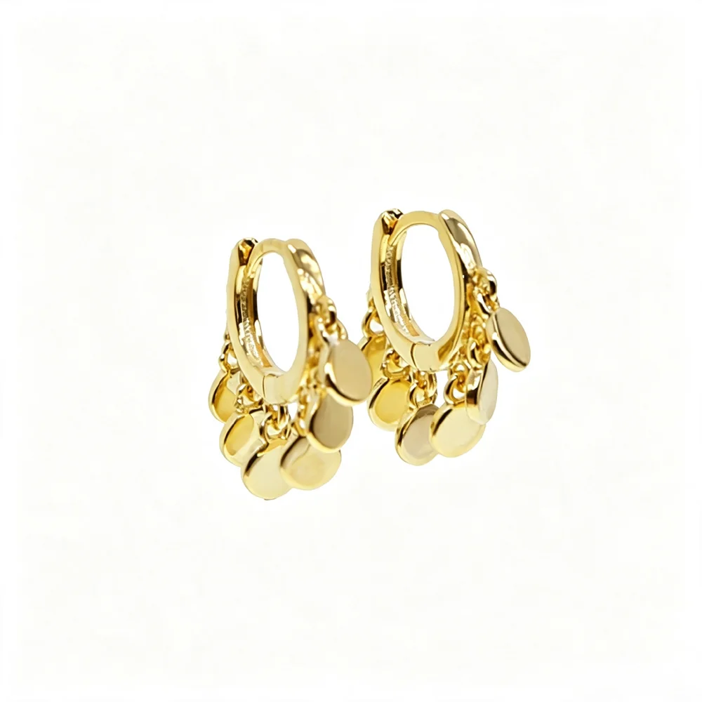 Newly launched promotional round small pendant with high polished women's earrings and jewelry gifts