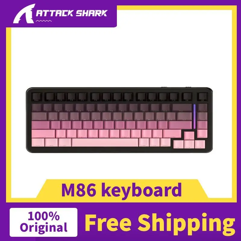 

Attack Shark M86 Wireless 3-mode Mechanical Keyboard Full Key Hot-swappable Conflict-free RGB Wired Gaming Keyboard Accessories