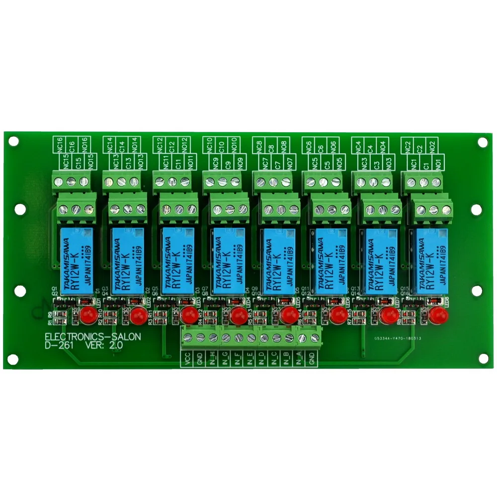 

ELECTRONICS-SALON 8 Channel DPDT Signal Relay Module Board (Operating Voltage: DC 12V)