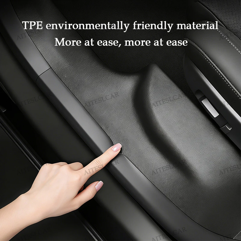 For Tesla Model YL 2026 TPE Front Rear Door Sill Protector Threshold Strip Waterproof Anti-kick Guard Panel Interior Accessories
