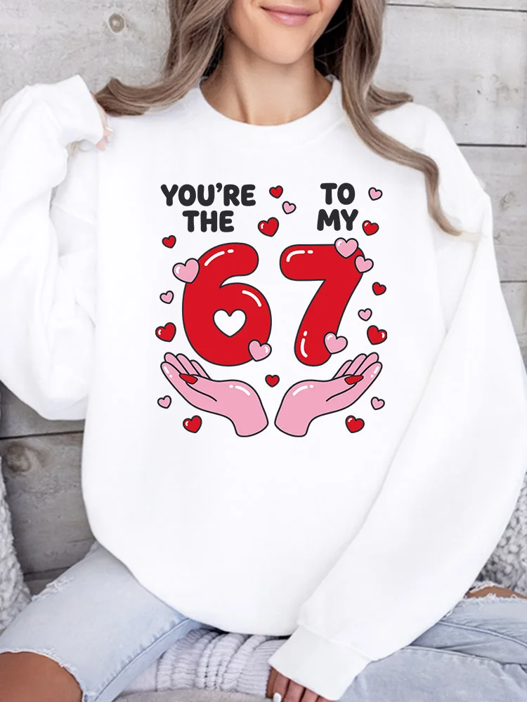 

Женская толстовка с принтом You're the Six Yo My Seven, повседневный пуловер с длинными рукавами, свободный крой, уличный стиль для осени и зимы