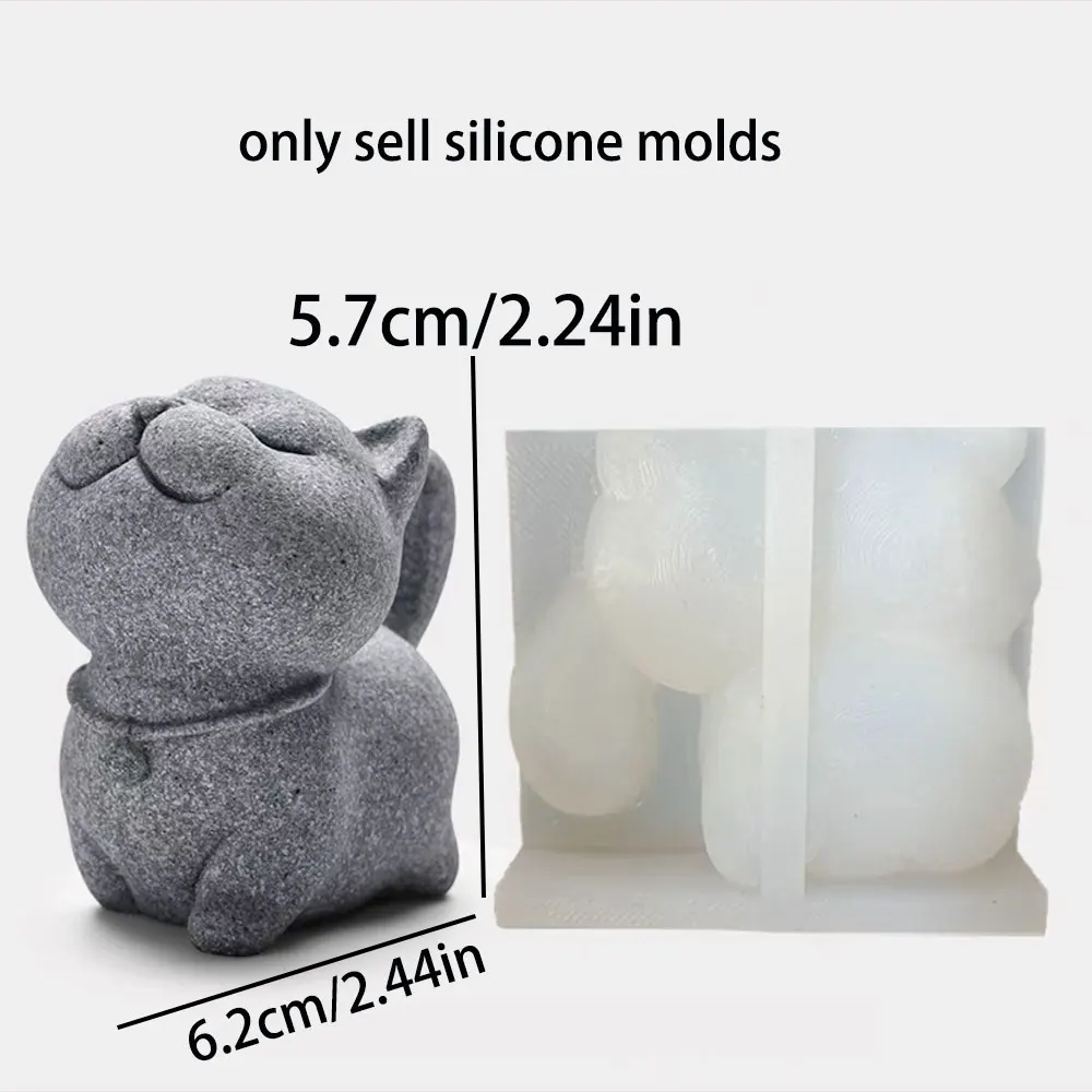 Naughty Cat Plaster Mold DIY Cement Crafts Pet Kitty Ornaments Silicone Mold Suitable For Making Epoxy Resin Concrete