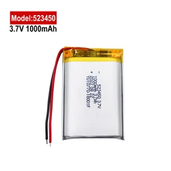 523450 1000mAh 3.7V Polymer Lithium Battery For Car Recorder Ordering Machine Cosmetic Mirror Size: 5.2*34*52mm