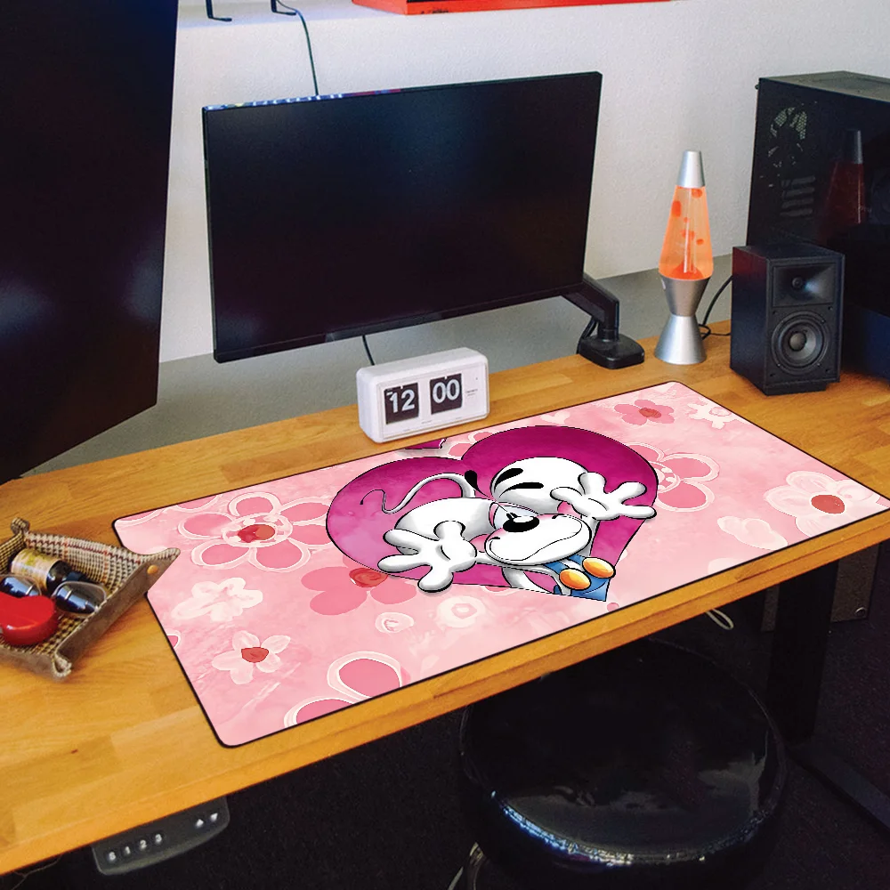 Cartoon Cute D-Diddl White jerboa Mouse Pad Large Desk Mat Keyboard Ergonomic Office Rubber PC Non-slip Anti-fray Home Custom